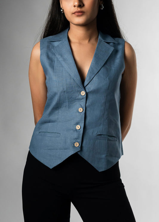 Whiz blue waistcoat