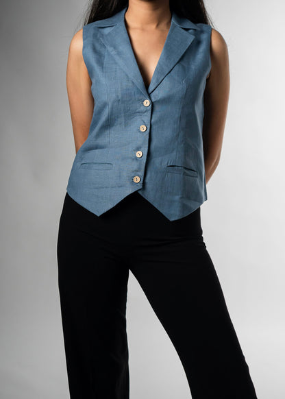 Whiz Blue Waistcoat