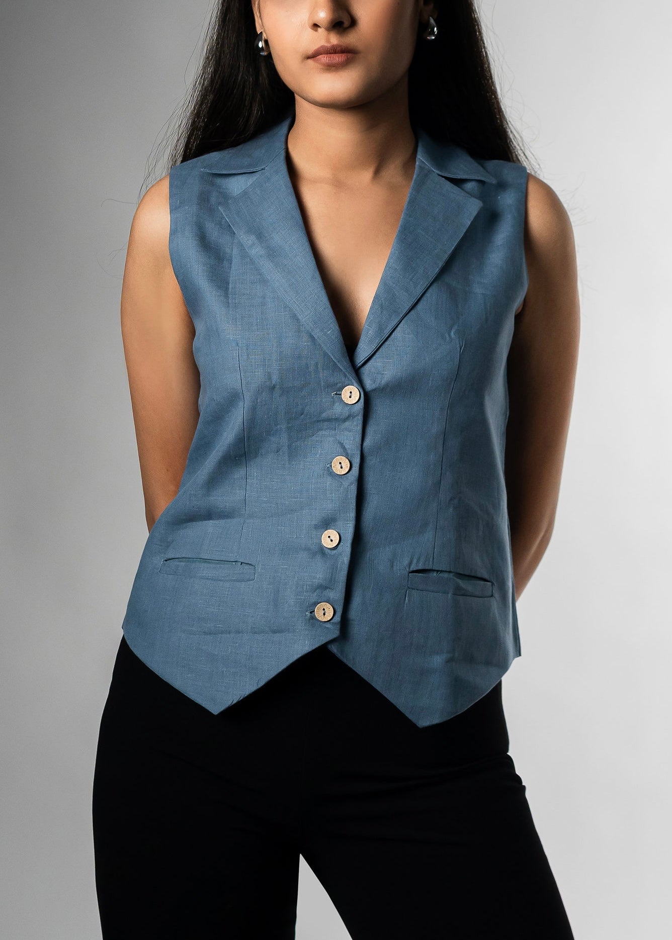 Whiz Blue Waistcoat